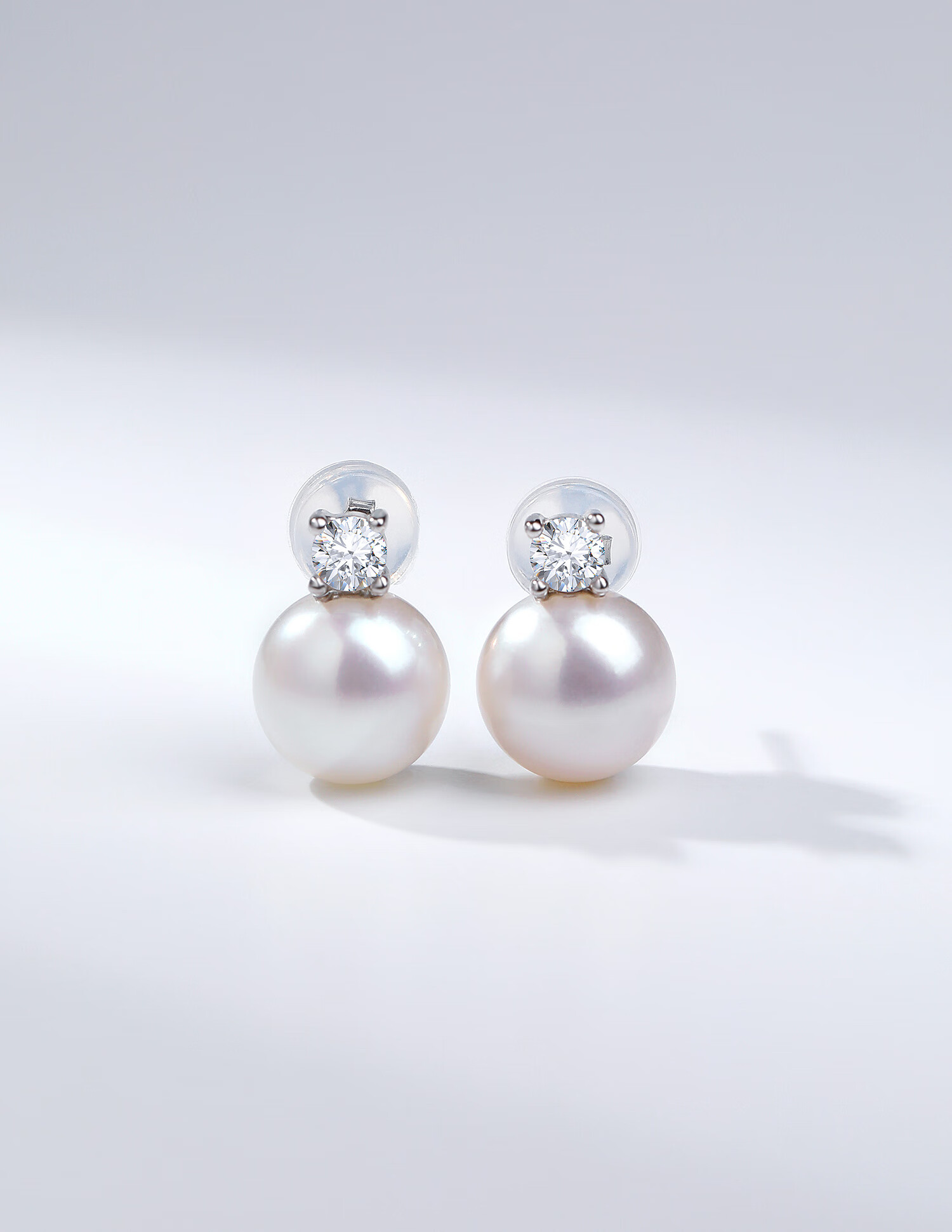 Daimi S925 Silver 10-11mm Round Freshwater Pearl Stud Earrings Princess Style Mother's Day Gift for Girlfriend Wife 13
