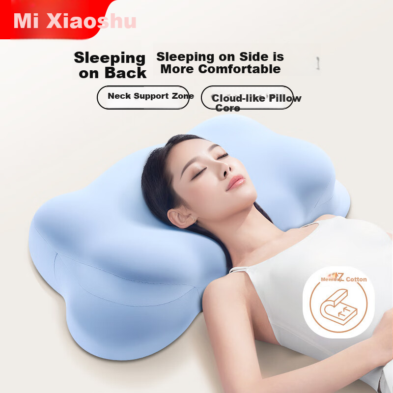 Mixiaoshu Cervical Pillow for Adults, Sleeping-Specific, for Lying on Side And Back, Butterfly-Shaped, Ergonomic Neck Support Pillow, Snoring Relief