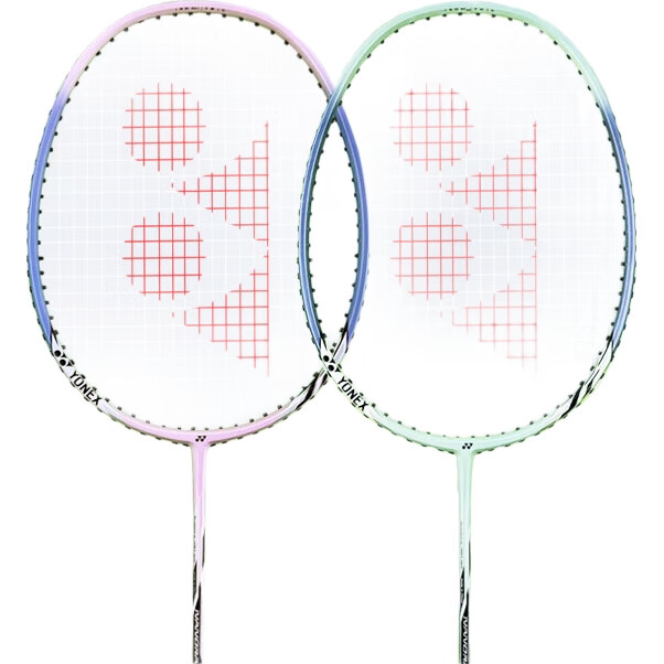 Набор ракеток для бадминтона YONEX, профессиональный, легкий, розово-синий, прочный, 2 ракетки с 2 воланами и 2 лентами для ручек
