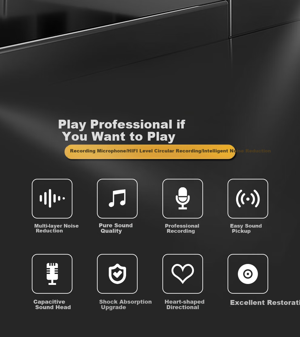 Depusheng E9 Sound Card Microphone Wired for Live Streaming, Computer Singing, Online Classes, Voice Recording, Audiobooks, Dubbing, PUBG Voice Chat, Gaming, Quanmin Karaoke, Live Streaming Hosts, Large Diaphragm, Noise Reduction Condenser Microphone 2