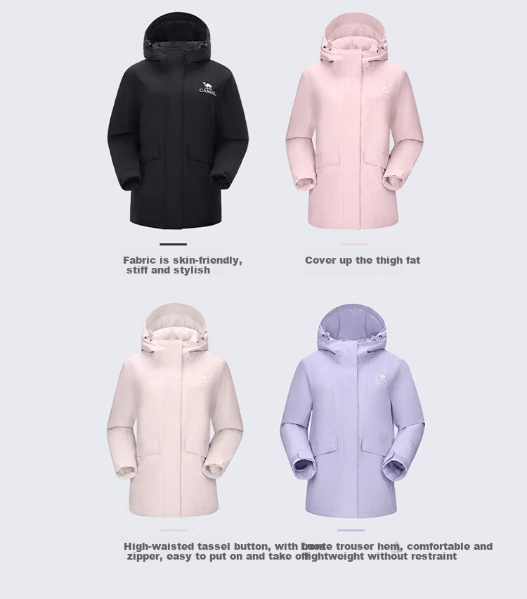 CAMEL Padded Windbreaker Jacket for Men And Women, Hard Shell Coat, Windproof And Waterproof, Tibet Padded Outerwear, Mountaineering Clothing A24CF04677 15
