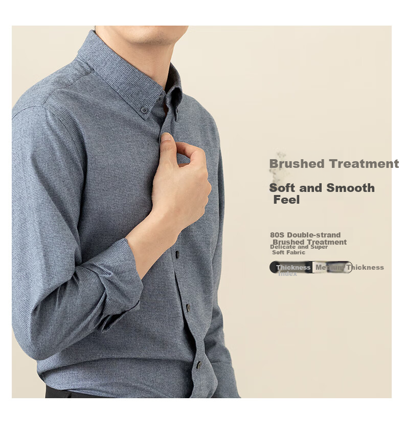 BLACKMONDAY [80-Count Long-Staple Cotton] Pure Cotton Long-Sleeve Shirt for Men, Spring And Autumn Season, All-Cotton Wrinkle-Free Casual Business Shirt for Me 5