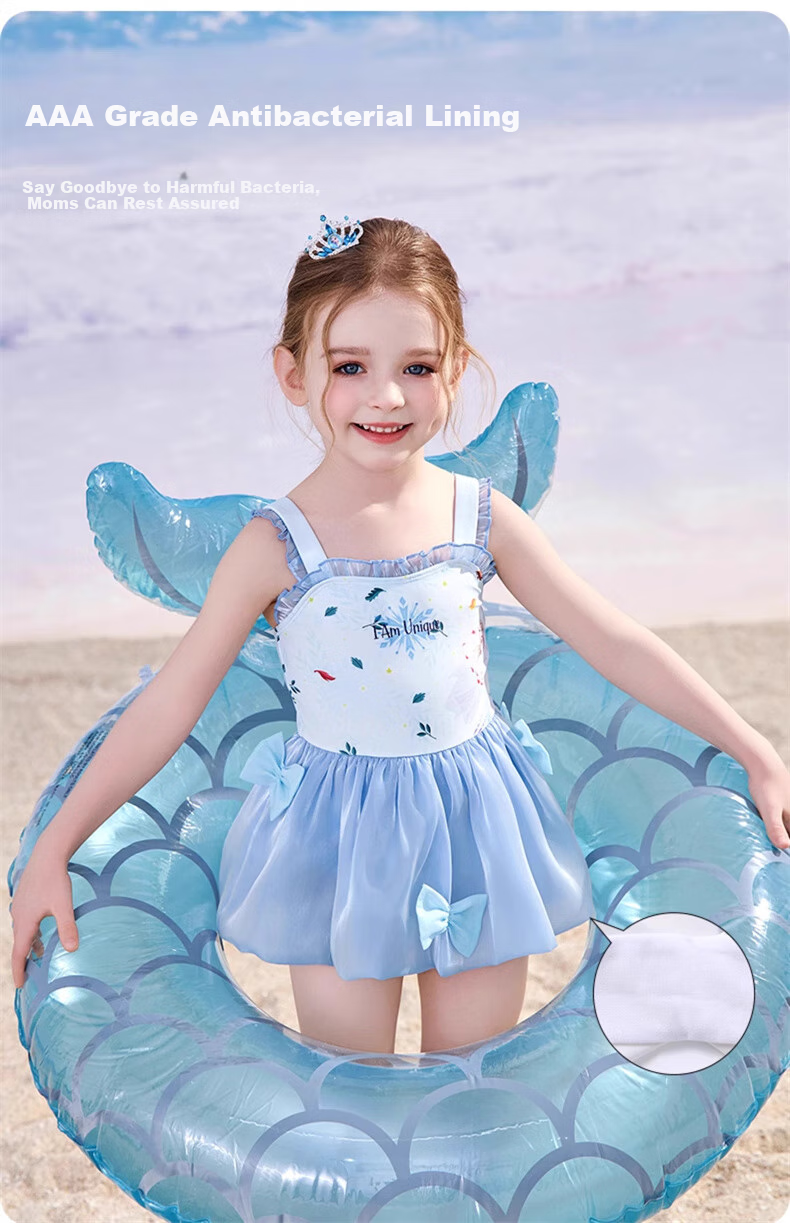 Dishini Girls' One-Piece Swimsuit for Children, Toddlers And Young Kids Aged 3-6 Swimming Costume D35042 Lavender Purple 110 6