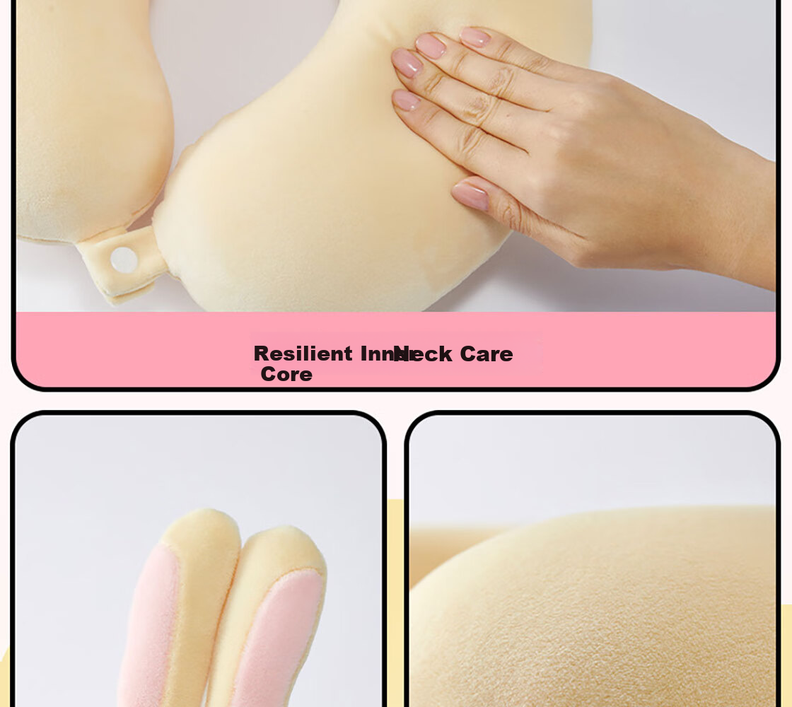 MINISO Chiikawa Series U-Shaped Pillow, Usagi Memory Foam Neck Support Pillow, Nap Pillow, Car And Airplane Neck Pillow 6