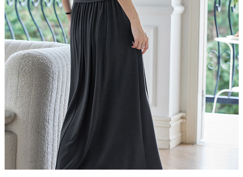 Fansiman Holiday Style Lazy Set Women Autumn New Off-Shoulder Top and Skirt Two-Piece Set Iron Gray XL 10