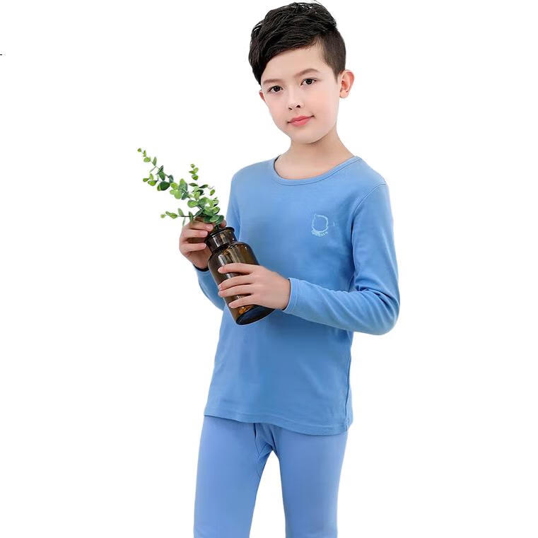 Комплект детского нижнего белья Hengyuanxiang, утепленный, из 100% хлопка, для мальчиков и девочек, осенний, тонкий, теплый, пижама