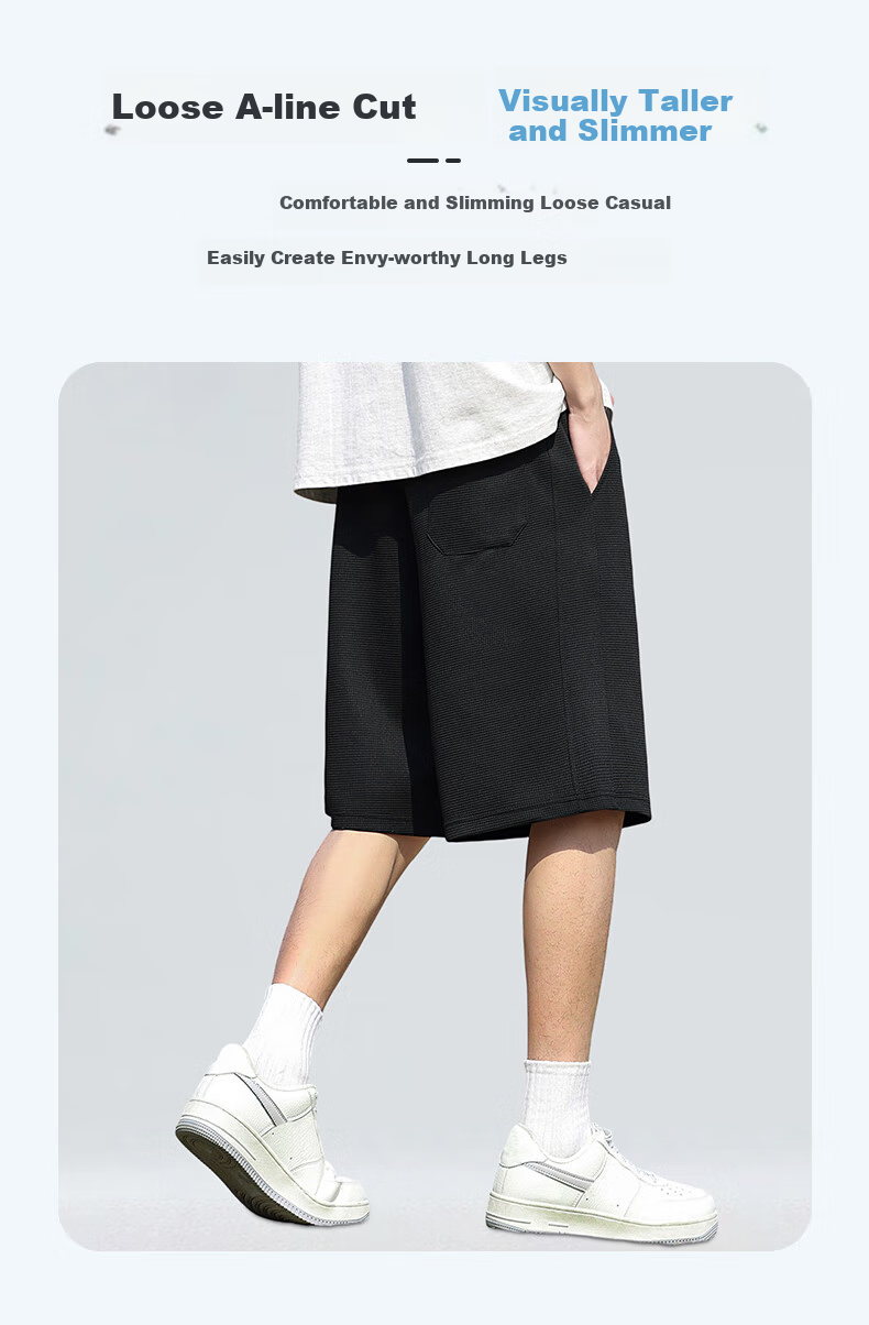 Huili Shorts, Summer Men's Breathable Five-Point Pants, Ice Silk Quick-Dry Sports Pants, Casual Straight-Leg Trousers, Men's Beach Shorts 3
