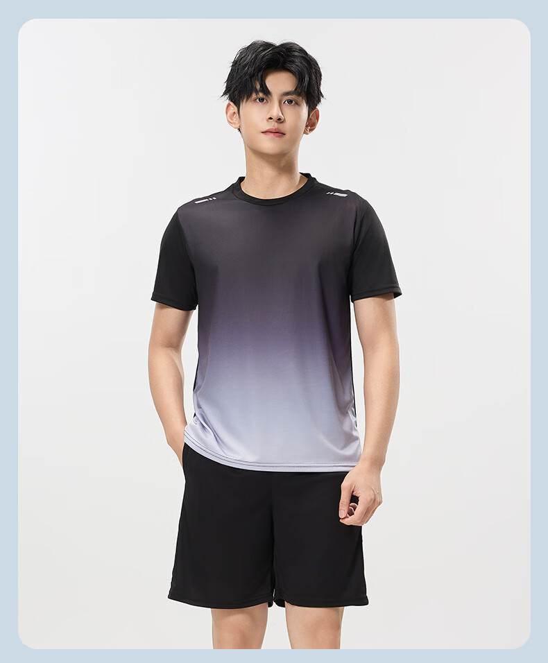 VICTORIATOURIST Sports Set for Men And Women, Indoor Fitness Wear, Quick-Dry Short-Sleeve T-Shirt, Badminton And Basketball Training Shorts, Running Gear 17