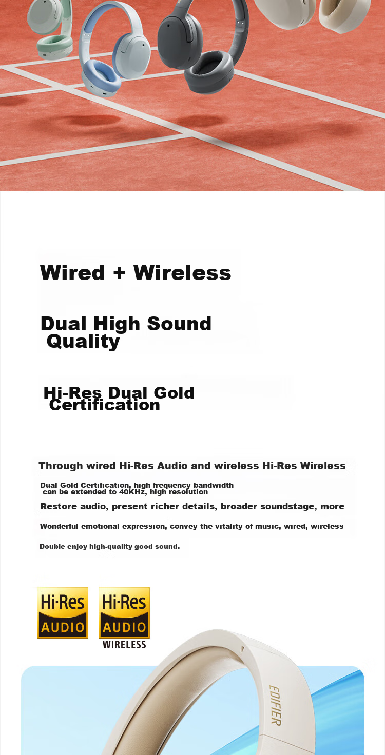 EDIFIER W820NB Dual Gold Label Edition, Over-Ear Active Noise Cancelling Bluetooth Headphones, Mobile Phone And Laptop Headphones, Willow Green, Graduation Gift 13