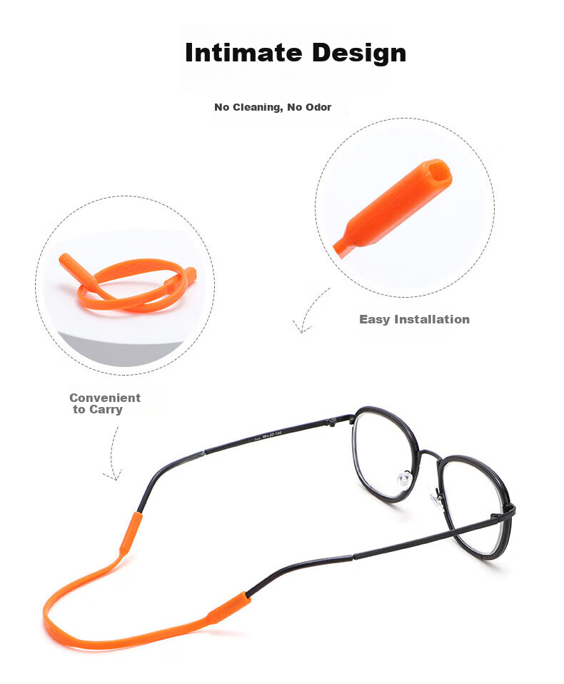 HB Silicone Round Head Glasses Strap*10 Pieces, Sports Glasses Fixing Anti-Slip Non-Drop Binding Rope for Children And Adults Eyewear 10
