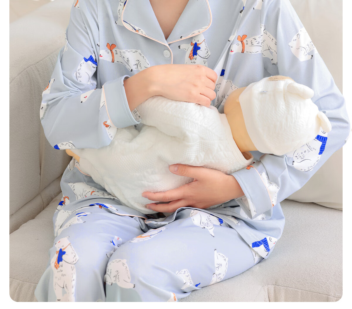 JOYNCLEON Postpartum Maternity Pajamas Women Tianshan Cotton Spring Summer Nursing Homewear XL Jyz179431 17