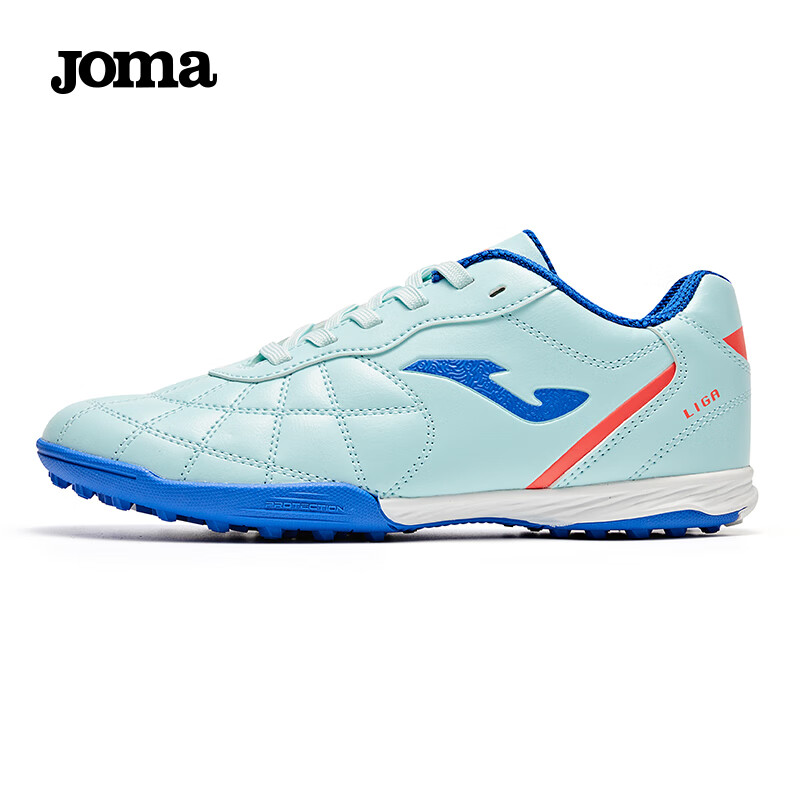 JOMA Kids Soccer Shoes TF Turf Studs 2025 New Youth Football Training Shoes Light Blue/Dark Blue Size 39