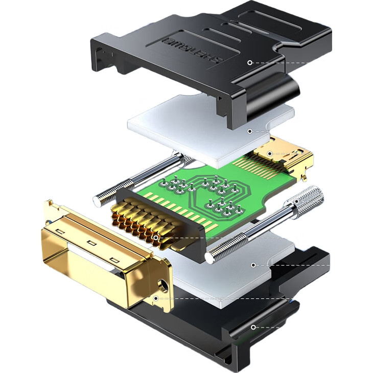 Переходник Shengwei DVI (24+1) Male на HDMI Female DA-301B, черный