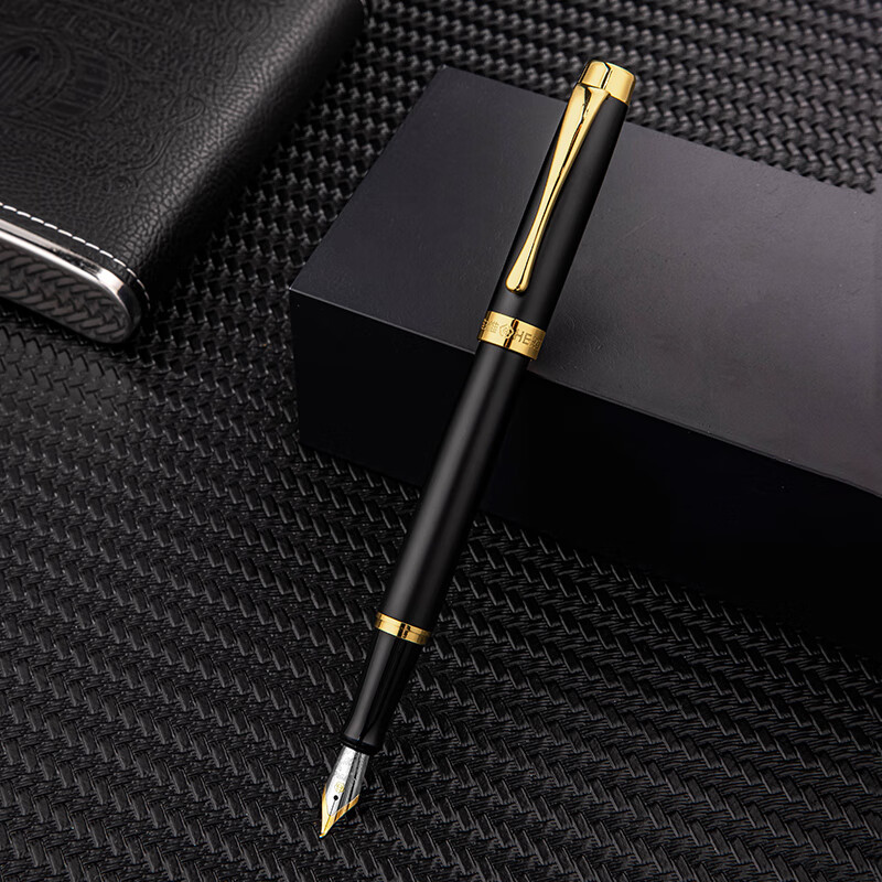 HERO 1519A Classic Business Adult Fountain Pen Iridium Nib Black F Tip Ink Gift Set Four-Piece New Year Birthday Signature Pen