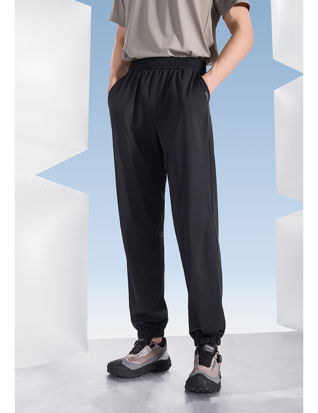 SUPIELD Three-Effect Cooling Ice Pants, 10A Antibacterial Cooling Ankle Pants, Summer Wear-Resistant Men's Trousers, Xuan Yan Black, S 2