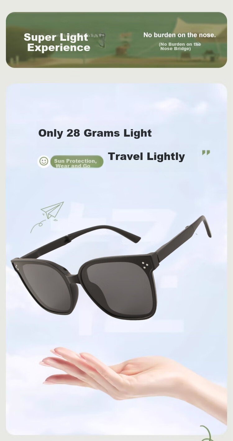 FESETE Folding Sunglasses, UV Protection Sunglasses for Men And Women, Driving Glasses, Light-Blocking Sunglasses for School 3