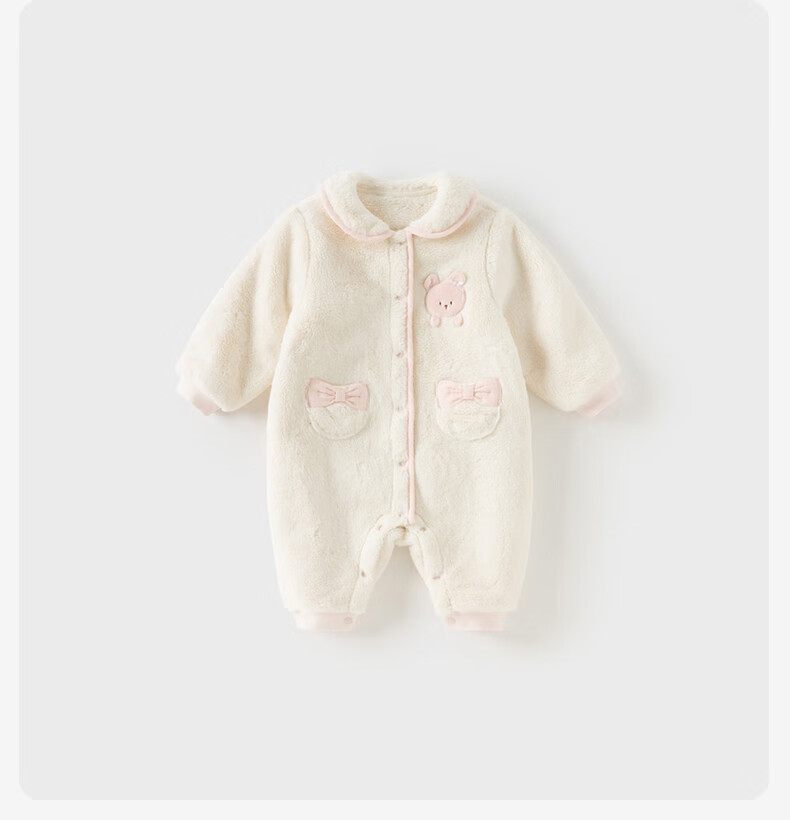 DAVE & BELLA Newborn Autumn Winter Milk Velvet Baby Girl Romper Infant Pajamas Toddler Onesie 4