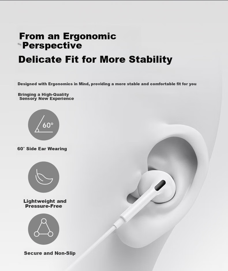 Aigo High-Definition Original Sound Call 3.5mm Headphones Wired Round Hole Sleep Computer In-Ear with Cable for Laptop, Mobile Phone Gaming Desktop Plug Compatible with Apple Android A130 4