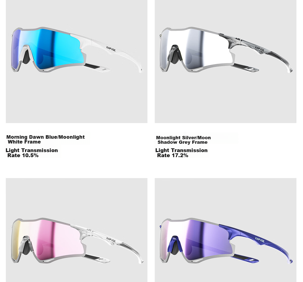 KAPVOE Leopard Color-Changing Running Glasses, Marathon-Specific Outdoor Sports, Anti-Glare, Windproof Sunglasses, Unisex 15