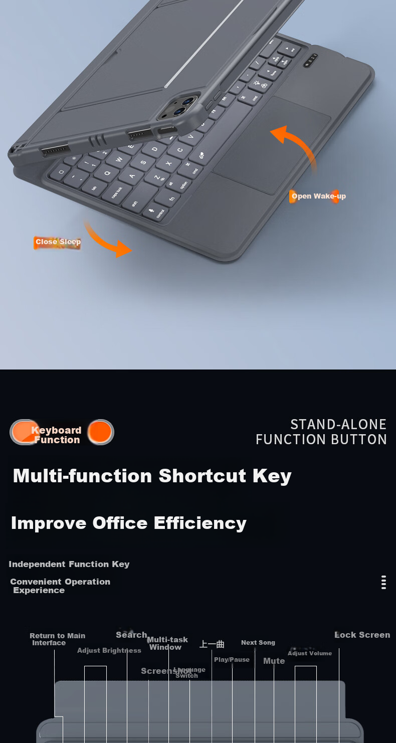 MUSTTRUE IPad Magic Keyboard [2026 Upgrade] Compatible with Apple Tablets IPad Pro/Air8/7/6/12.9/13-Inch Magnetic Detachable Keyboard with Built-In Pencil Slot Protective Case 13