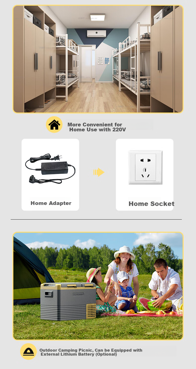 Alpicool Car Refrigerator with Compressor Cooling CLD55 Double-Door Freezer And Refrigerator for Self-Driving, Outdoor, And Home Use 11