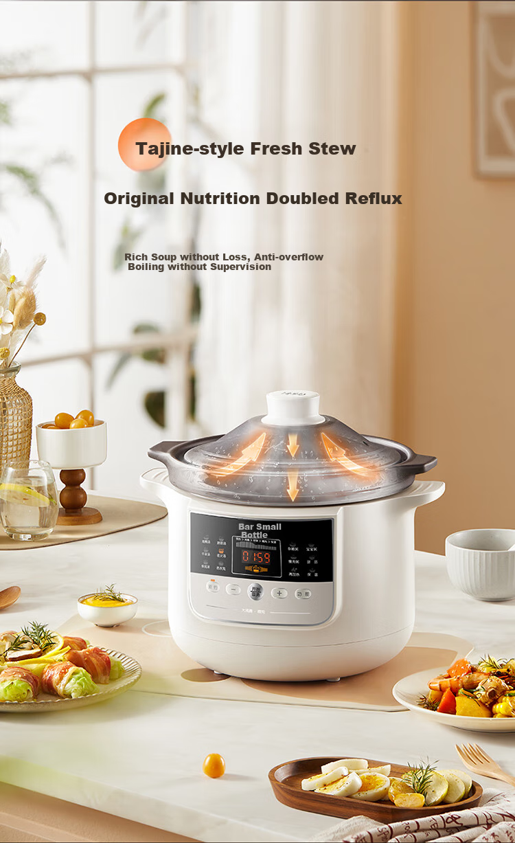Bear Electric Slow Cooker Soup Pot Baby Food Cooker Porridge Pot Health Small 1-2 Person 1.5L DDG-H15Z6 5