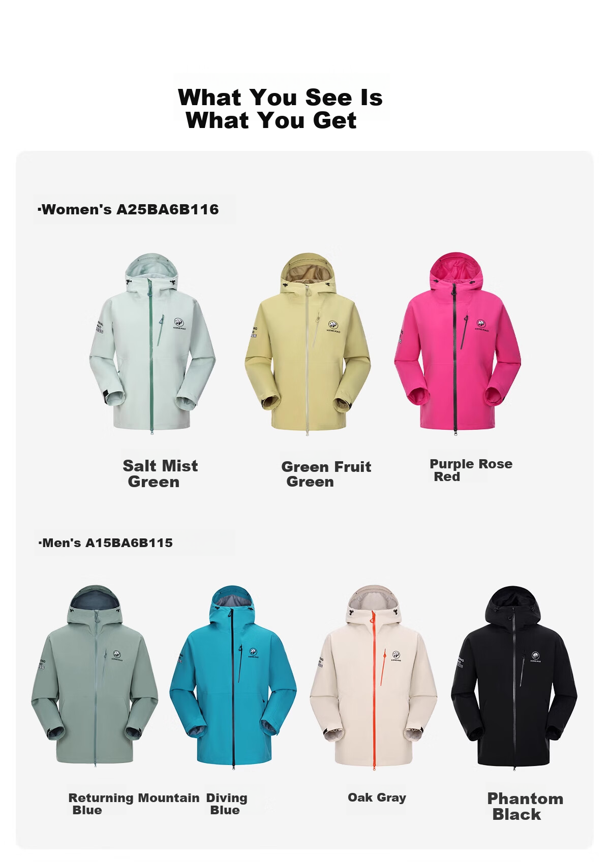 CAMEL Panda Series Outdoor Jacket for Men, Triple Protection, Lightweight Windproof Short Coat, A15BA6B115, Phantom Black, Size M 19