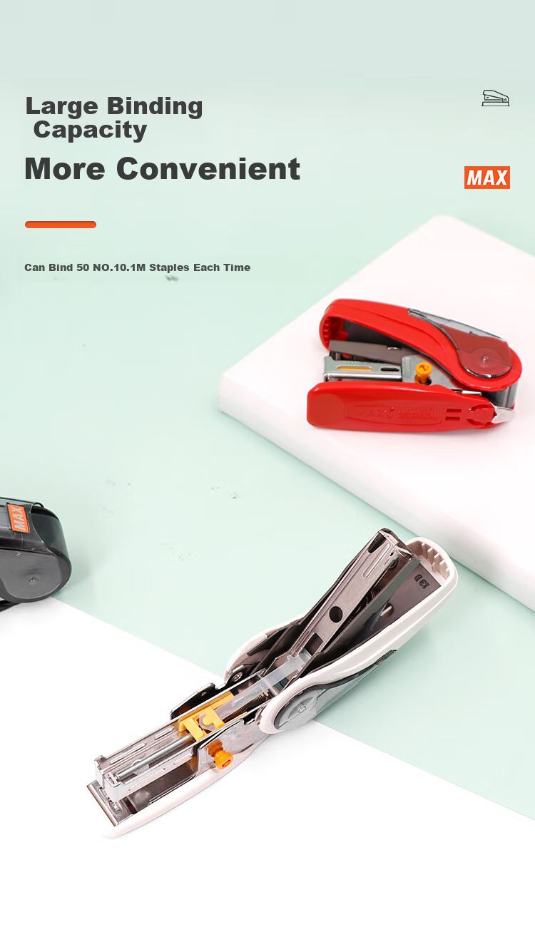 MAX HD-10NL Low-Effort Stapler for Students, Office, And Financial Use, Can Staple 2-20 Pages with Staple Remover, Compatible with No.10 Staples, Black 2