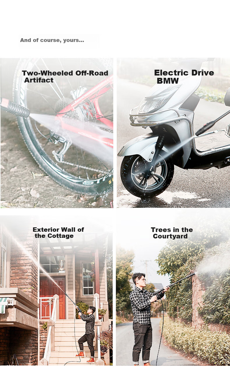 BOSCH EA100 Car Wash Machine High-Pressure Washer 220V Small Household High-Pressure Water Gun Water Pump Portable Device High Power 13