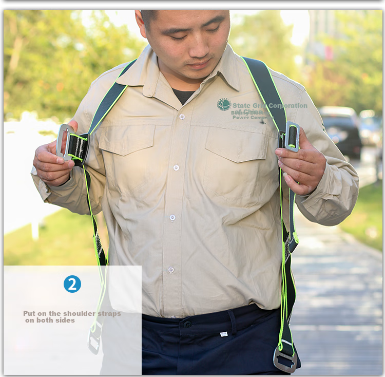 XINGGONG Five-Point Safety Harness, Full-Body Fall Protection Belt for Working at Height, National Standard, Double Large Hooks, 2 Meters, XGD-8 11