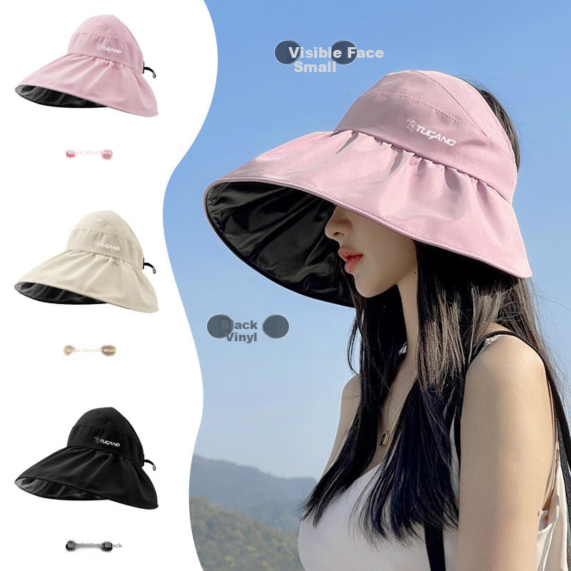 TUCANO Vinyl Sun Protection Hat for Women, Wide Brim Sun Hat, Fisherman Hat, Summer Outdoor Face-Covering UV Protection Hat