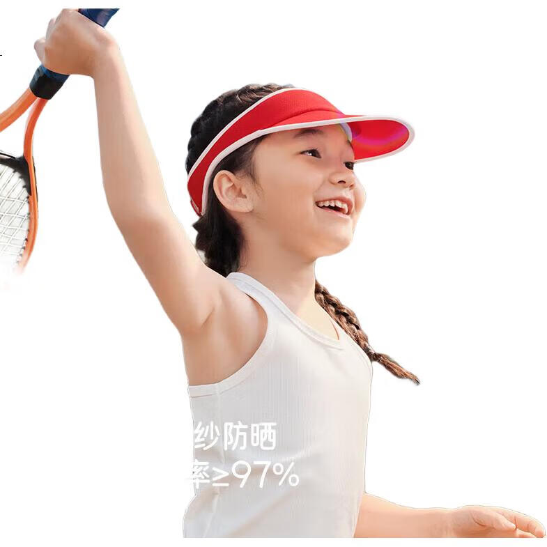 Beneunder Children's Sun Protection Hat, Sun Visor Cap for Boys And Girls, Open-Top Sports Baseball Cap DS56824, Raspberry Red