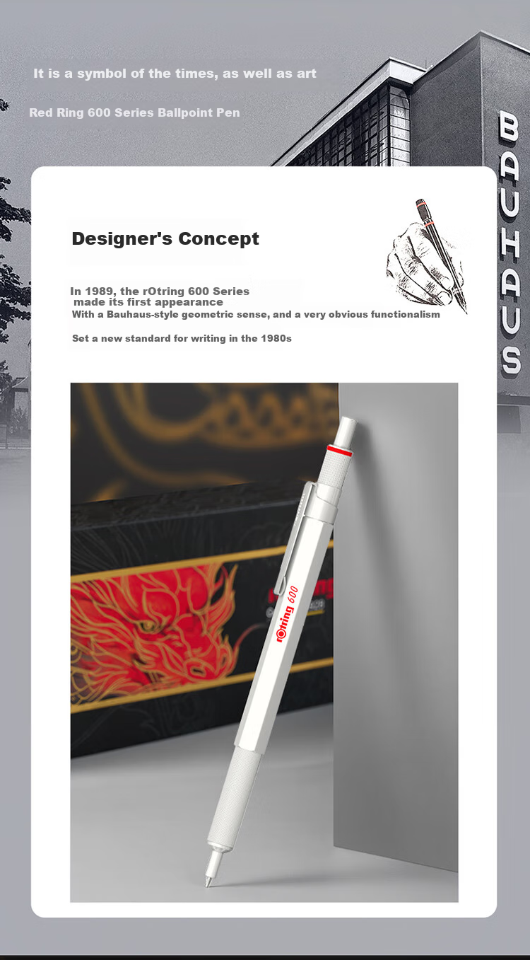 Rotring Ballpoint Pen Signature Pen Longteng Jirui Gift Box 600 Series Red High-End Business Gift Box for Gifting 2