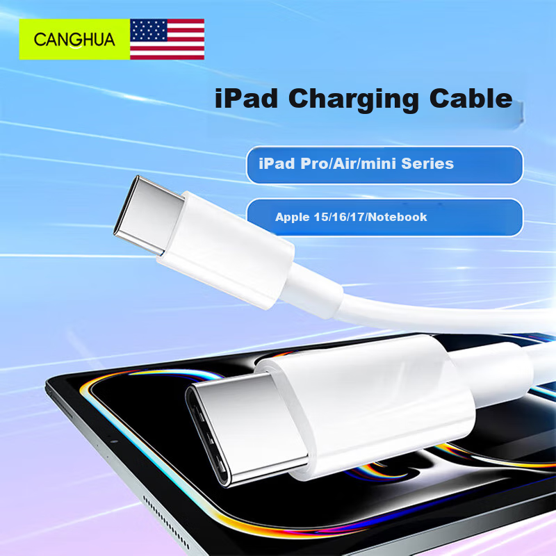 CangHua Compatible with IPad Charging Cable, Apple Tablet Dual-Head Type-C Data Cable, Suitable for 18/20/21/22/2024 Models of IPad Pro/Air6/5/4/Mini7/6/10