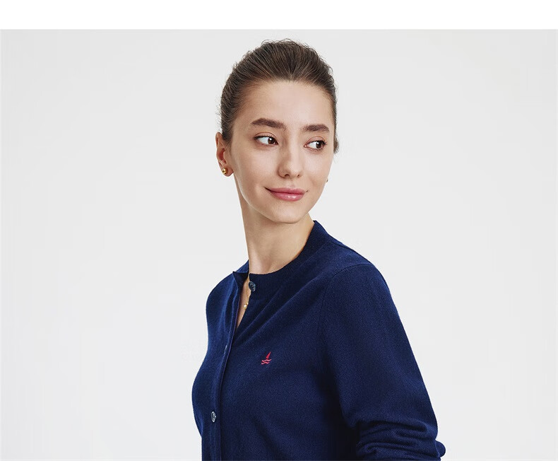 Navy Sail Italy Small Sailboat Women's Knitwear 100% Wool Cardigan Sweater Jacket 2334092021 Blue S 18