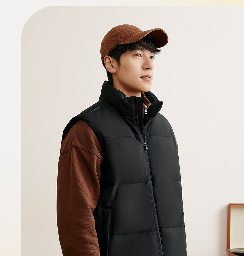 361° Men's Down Vest Autumn Winter New Waterproof Warm Sports Casual Running Stand Collar Jacket 652544401-4 28