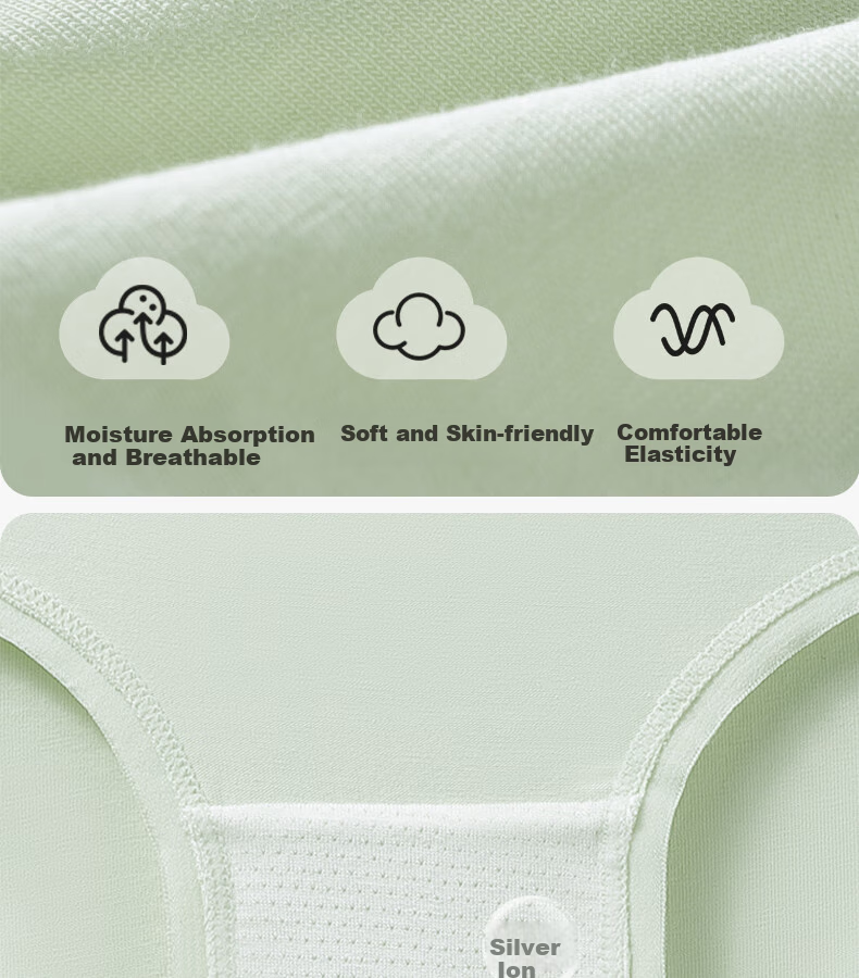 Hzasz 4-Pack Girls' Underwear, Pure Cotton, for Ages 13-15, Puberty Shorts, High School Teenage Girls' Triangle Panties 7