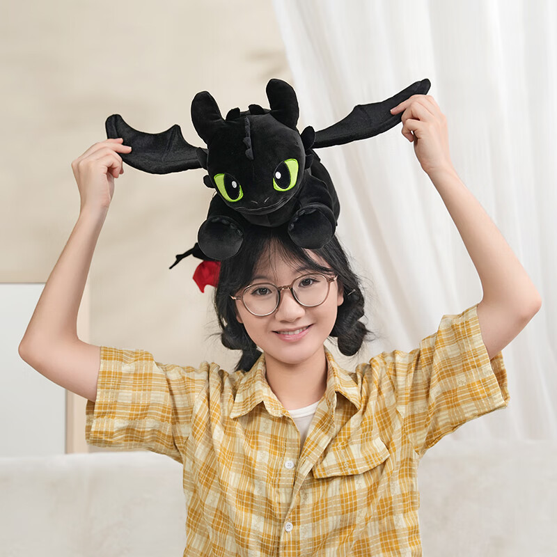 POTDEMIEL, Dragon Trainer Toothless Plush Doll, Gift for Girls, New Year's Eve Present, Large Night Slasher Hugging Stuffed Animal