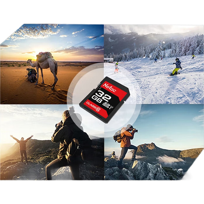 Карта памяти Netac 32GB SD U1 C10, скорость чтения до 90 МБ/с, для фотосъемки и Full HD видео