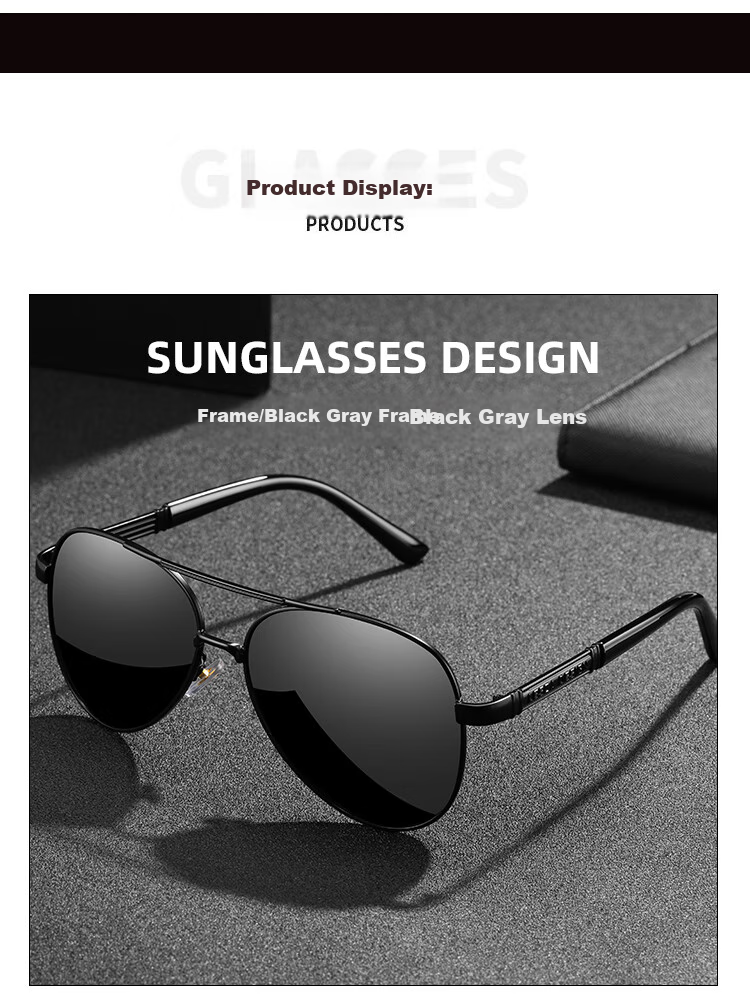 GOGOSOON New Pilot Sunglasses for Men, Driving-Specific Glasses, Photochromic Polarized Driving Sunglasses, Light-Sensitive Day And Night Fishing Sunglasses 13