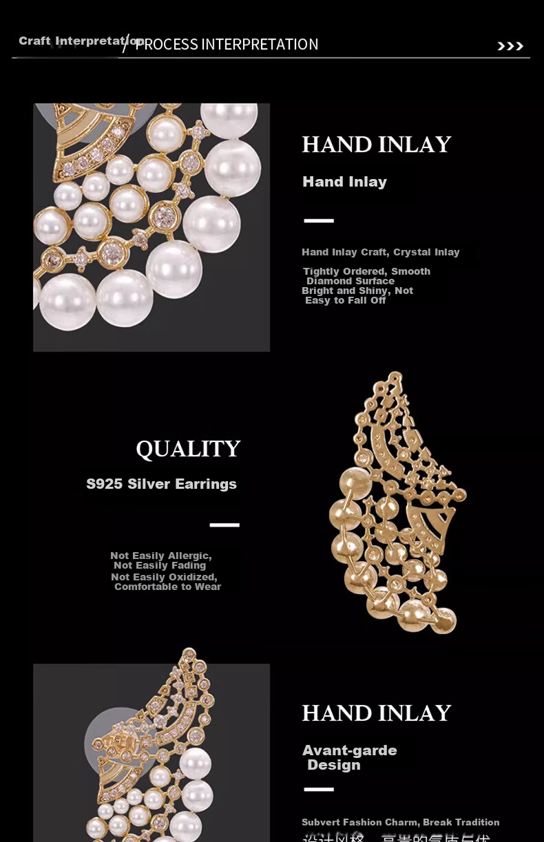 Eternelle French Original Design Earrings, High-End Exaggerated Unique Personality Light Luxury Elegant Earrings 10
