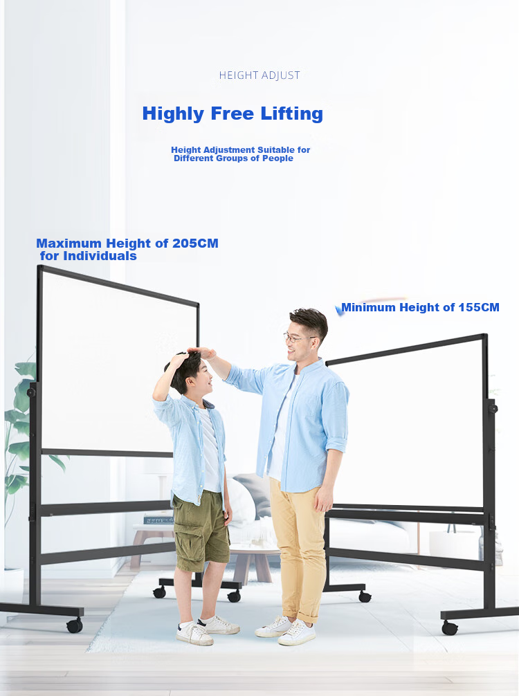 BBNEW Premium High-End 90*180cm Whiteboard Writing Board with Stand, Double-Sided Writing, Movable, Height Adjustable, Flip-Top Children's Blackboard for Office Meetings, Home Use, Teaching And Training V-D 5
