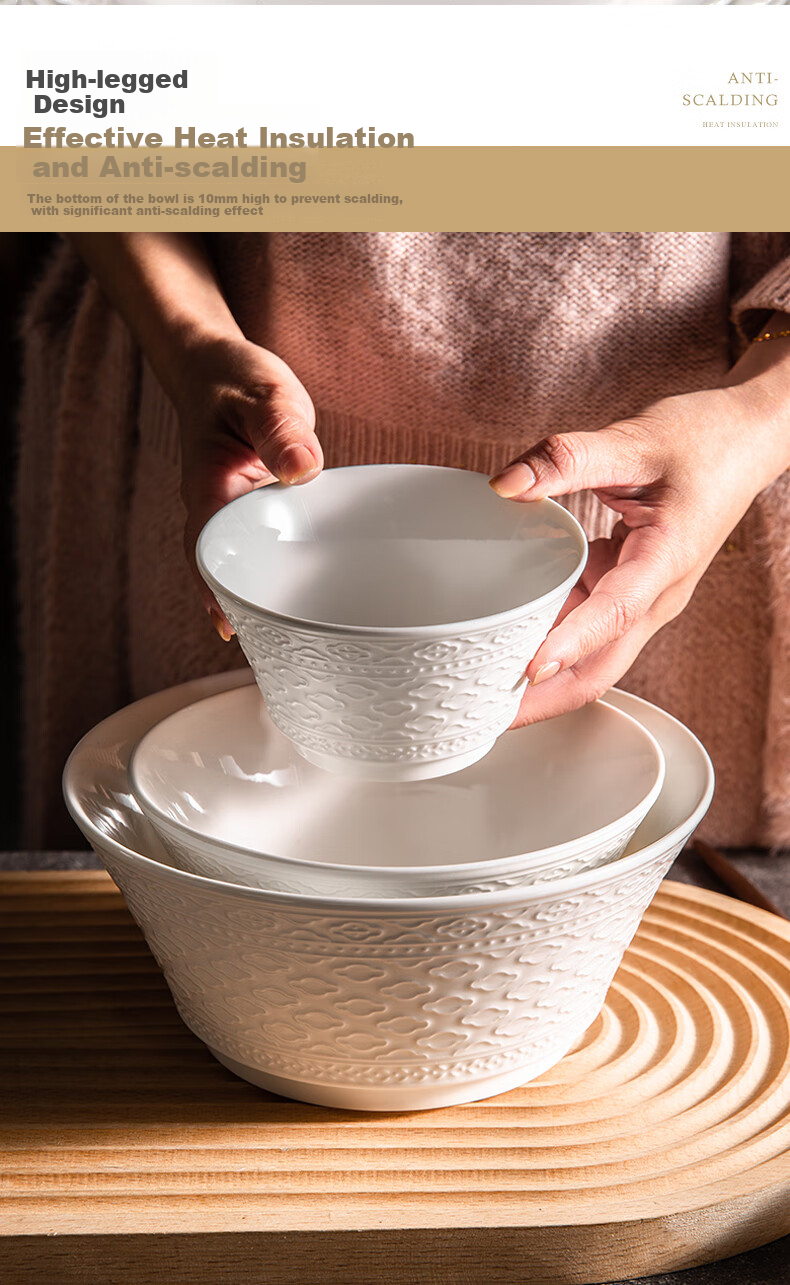 JIWUSENLIN Ceramic Bowl And Plate Set with Chopsticks, Complete Tableware Set for Home Use, Housewarming Gift Box, Muyun 43-Piece Set 7