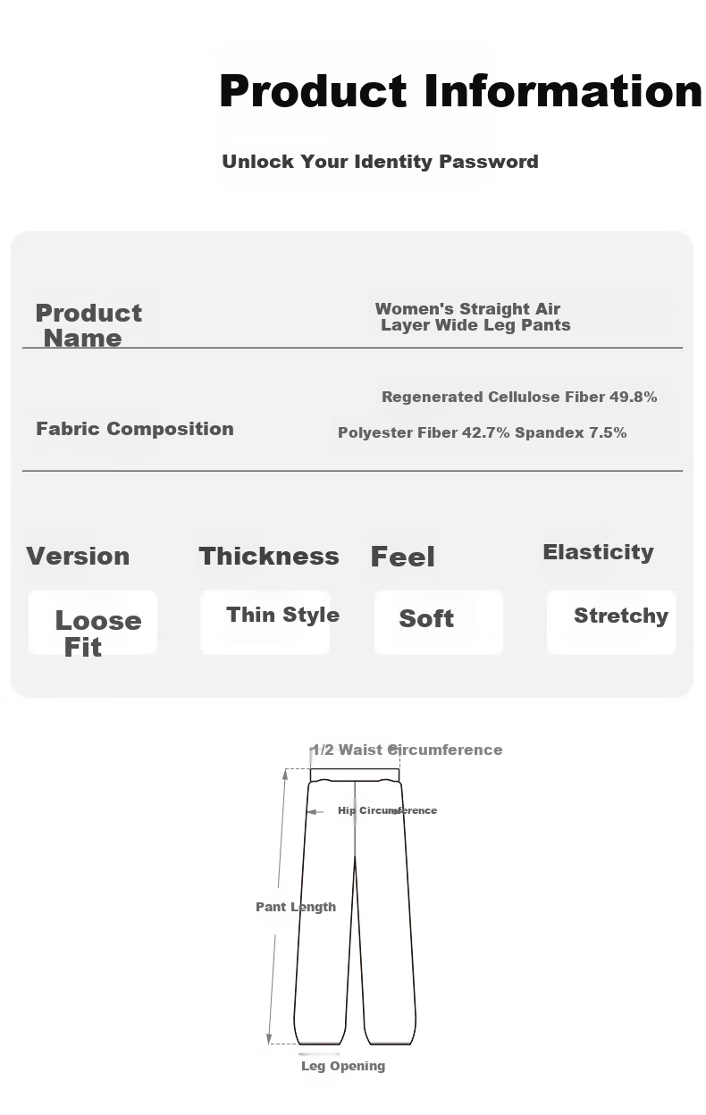 I'd Casual Loose Straight Wide-Leg Pants for Women, 2026 Early Autumn Wear, Flowy Floor-Length American-Style Sweatpants, Night Black, Size L 6