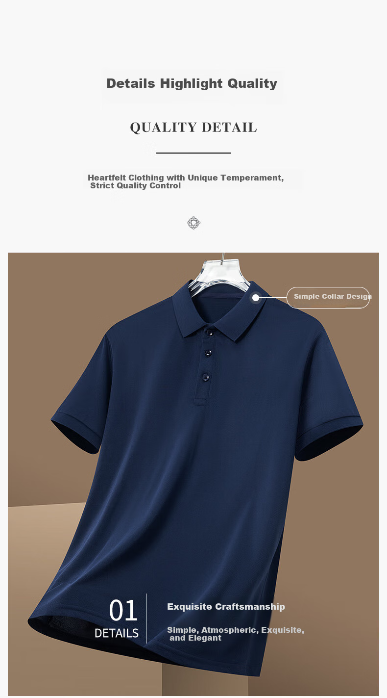 MiiOW Short-Sleeve Polo Shirt for Men, Summer Trendy Casual Ice Silk Quick-Dry Sports T-Shirt, Men's Top, Father's Day Gift 1