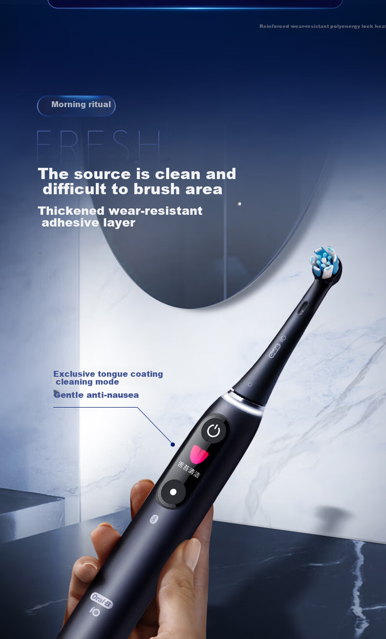 Oral-B German Imported Adult Electric Toothbrush IO9plus, Peak All-In Brush, White Selection Gift Box with 2 Brush Heads, Revolutionary Sonic AI Premium Brush, Gift for Couples, Teacher's Day Present 6