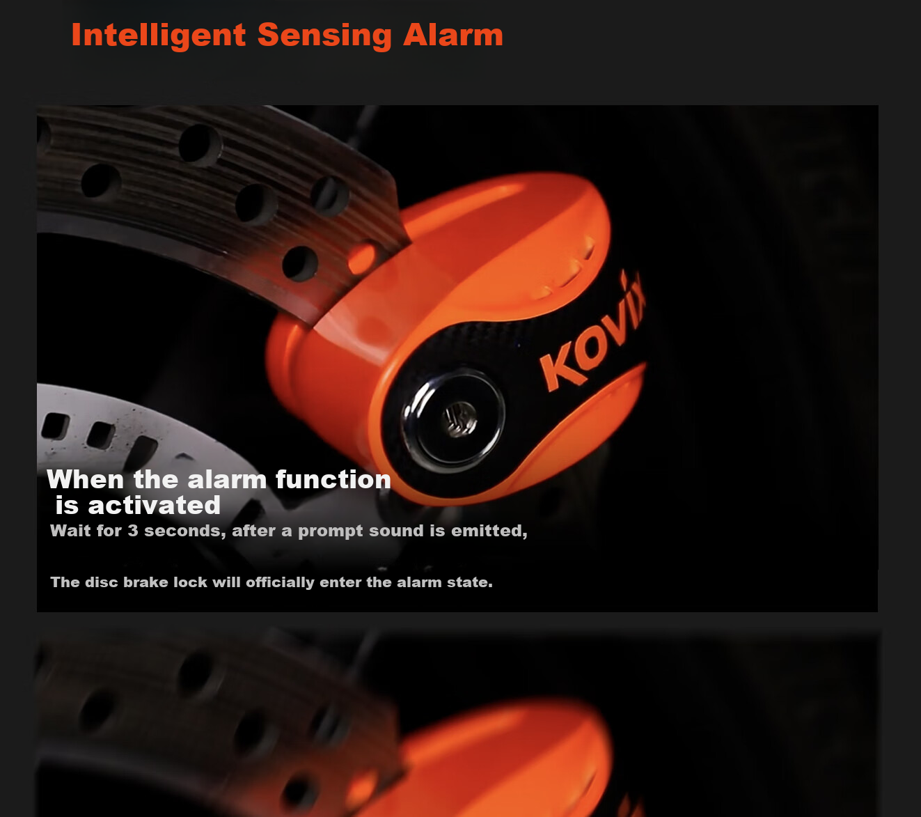 KOVIX KNX10 Motorcycle Disc Brake Lock, Alarm Lock, Mountain Bike Anti-Theft Lock, Electric Bike Lock, Waterproof Brake Disc, Scooter Lock 10