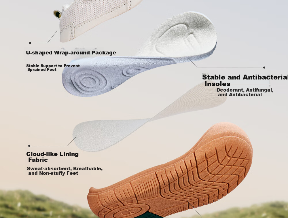 BOBDOG Children's Shoes, Boys And Girls Functional Shoes, Breathable Spring Style, Non-Slip Baby Walking Shoes, Infant Footwear, Beige/green, Size 22 7