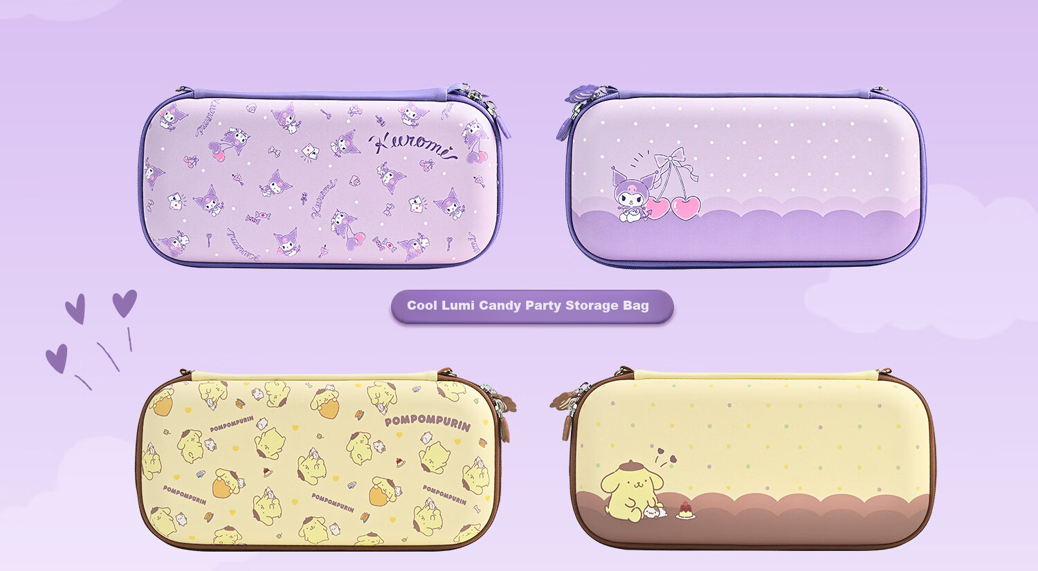 Jixiang Swtich2 Storage Bag, NS2 Big Ear Dog Candy Party Storage Bag, Thin Portable Shockproof Protective Case, Official Sanrio Authorized Slim Storage Bag 5