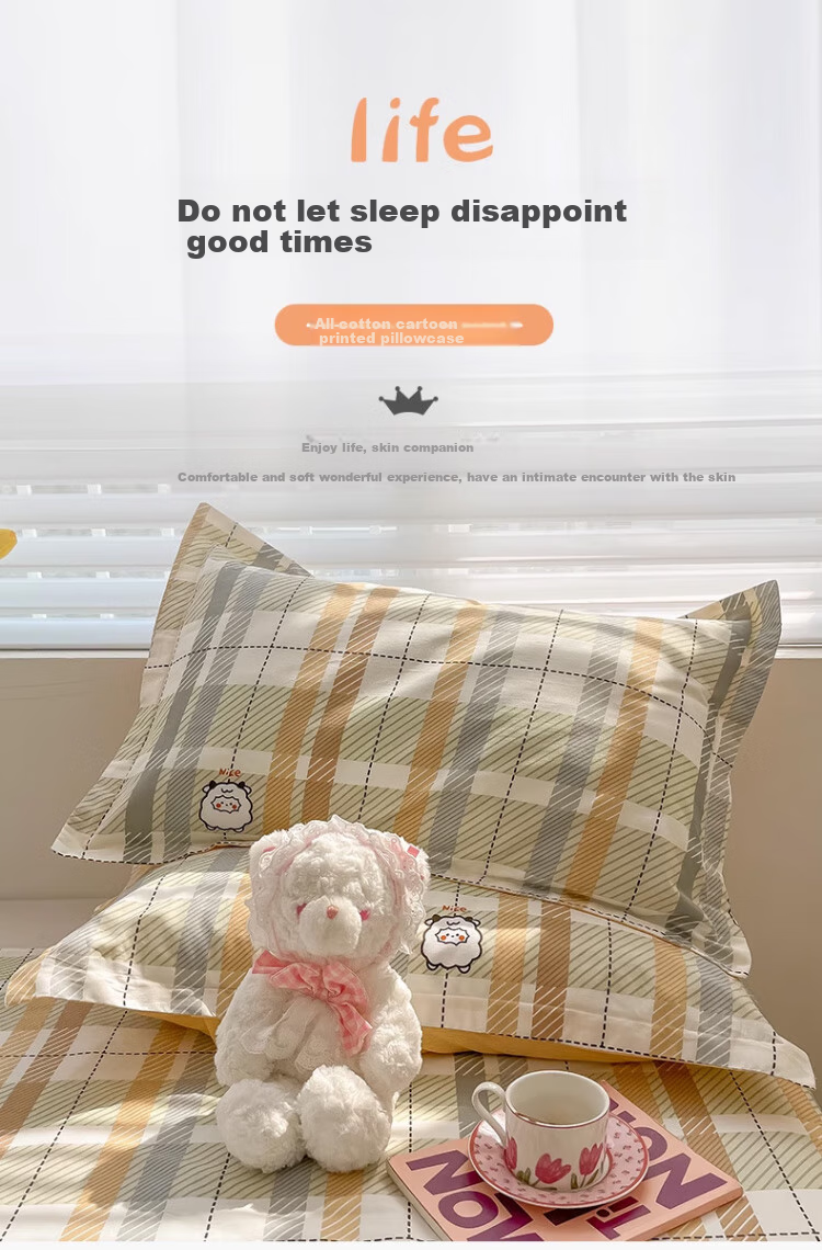 Wuyinliangpin, 100% Cotton Pillowcase, Xinjiang Long-Staple Cotton Pillow Cover, Pillowcase, Pillow Cover, 48x74cm, Single Piece, Sheep Patter 1